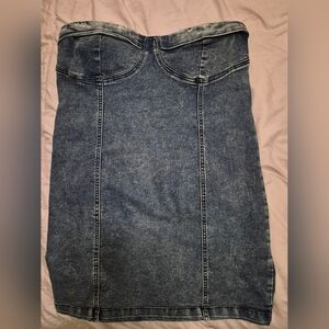 Denim Strapless Dress